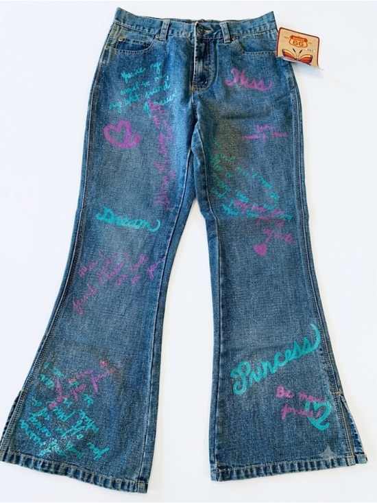 Route 66 Other - Y2K NWT Route 66 Graffiti Bootcut Glitter Girls Jeans Size 14